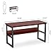 Tribesigns 55 Inches Computer Desk with Bookshelf Works as Office Desk Study Table Workstation for Home Office (55‘’, Cherry)