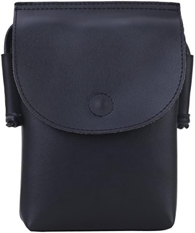 CACHIL Large Cellphone Pouch Purse Woman Crossbody Leather Zipper Bag - Black