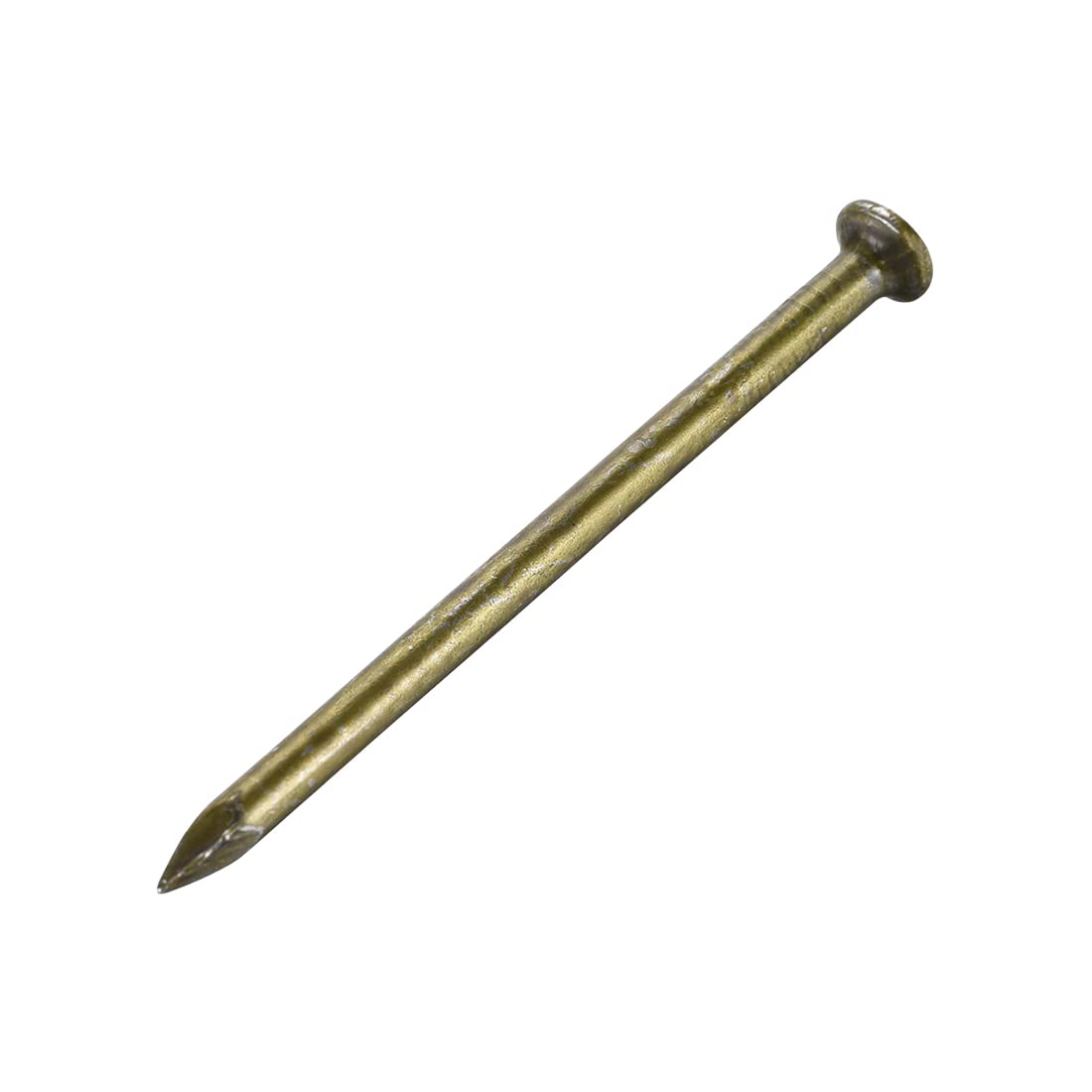 sourcing map Hardware Nails Carbon Steel Point Tip Wall Cement Nail 50mm(2") 3mm Rod Dia Bronze Tone 50pcs