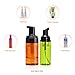 Foam Bottle Dispenser, Refillable Foaming Soap Pump Bottle, 2OZ Empty Plastic Travel Bottle 100ML(3.4OZ) Castile Soap Liquid Containers - Amber Green