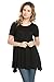 Frumos Womens Short Sleeve Comfy Loose Fit Long Tunic Top IT-Black X-Large