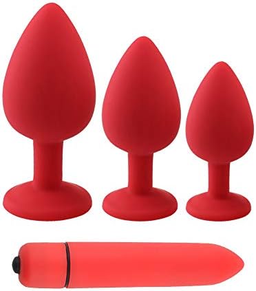 Silicone Trainer Kit,Stimulator Beginners Starter Set Silicone Plugs Toys for Women and Men Soft Share Pleasure Trainer Kits (red)