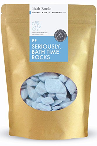 Bath Bomb Rocks (250g Rosemary) - Best Gift Idea - Highest Quality Ingredients & Shea Butter for Moisturizing Dry Skin - Ultra Lush Essential Oil Handmade Spa Fizzies - Top Relaxation Box
