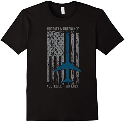 Men's Aircraft mechanic flag us shirt Medium Black