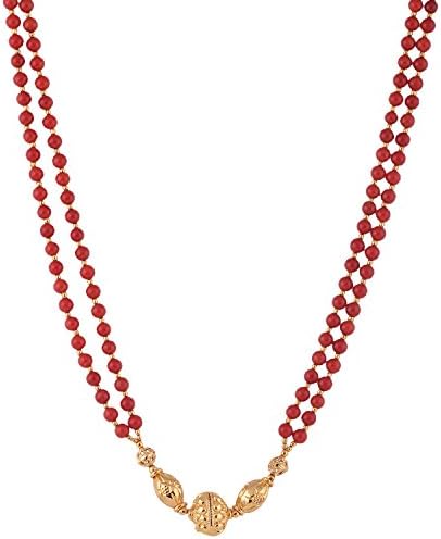 Ganapathy Gems Red Copper Necklace Chain For Women