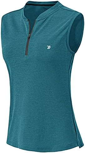 BGOWATU Women’s Tennis Golf Polo Shirts Sleeveless Collarless Athletic T-Shirt Zip Up Tank Tops Dry Fit Lightweight BGOWATU Women’s Tennis Golf Polo Shirts Sleeveless Collarless Athletic T-Shirt Zip Up Tank Tops Dry Fit Lightweight