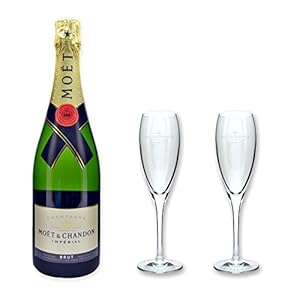 Moët & Chandon Champagner Brut Imperial 0,75l im Set mit 2 original Moët Gläser 0,1l