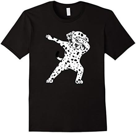 Mens Dabbing Dalmation T-Shirt Cool Hip and Trendy Large Black