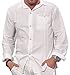 M&B USA Cotton White Long-Sleeve Button Loop Closure Pocket Organic Embroidered Button Down Shirt