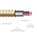 Cone® 6.6 Ft Nylon Audio Cable ,3.5mm Aux Cord , Auxiliary / Aux Cable for Car / home Stereo ,Beats Headphone,iphone,Computer,Speaker,MP3 Players ( Gold )