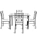 Tangkula 5 Piece Dining Table Set Glass Top Metal Dining Set Kitchen Breakfast Furniture Dinning Table with Chairs
