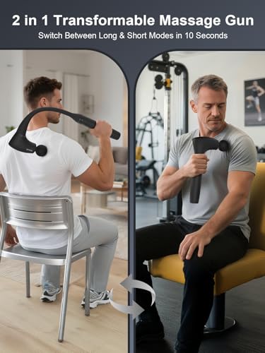 Mebak M3 Massage Gun, 2 in 1 Detachable Massage Gun Deep Tissue, Muscle Percussion Massager Gun with 5 Speed Levels, Body Massager for Back, Leg, Shoulder, Gift for him