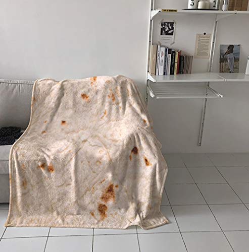 Round Tortilla Throw Blanket for Kids and Adults - 100125cm, Photo-Realistic Tortilla Blanket Tortilla Beach Towel Cozy Blanket Food Creations - Thumbnail 4