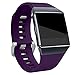 Maledan Bands Compatible with Fitbit Ionic Bands, Classic Replacement Accessories Sport Wristbands for Fitbit Ionic, Plum, Large