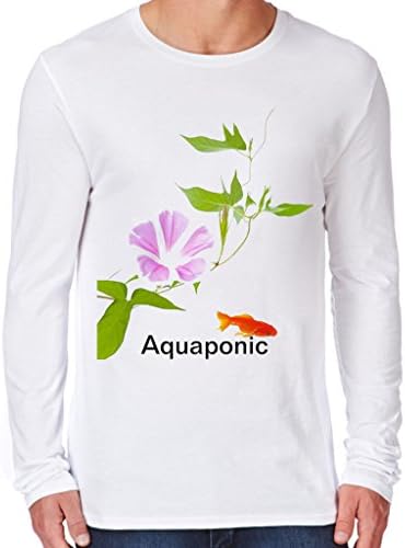 Fashion Tee Long Sleeve Aquaponic System Long Sleeve T Shirts Mens White Size Large