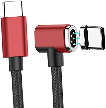 Magnetic USB C Cable For MacBook(Pro),Seekermaker Magnetic Charger for Macbook Pro, Chromebook Pixel, Samsung Galaxy Book, Samsung Galaxy S8, Huawei P9&amp;P10, etc.(Red)