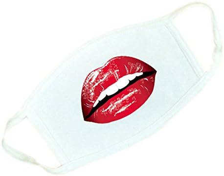 Ayygift 1pcs Creative Red Lip Face Mouth Mask Earloop Lovers Warm Muffle Muzzle (White)