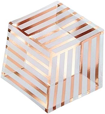 lievevt Disposable Paper Plate Set 8PCS Rose Gold Hexagonal Shape Design Cake Plate Paper Dish Tableware 7 Inch for Birthday Party Banquets Wedding