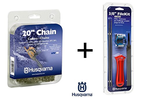 Husqvarna 531300441 20-Inch H80-72 (72V) Saw Chain, 3/8-Inch by .050-Inch (Chain + File Kit)