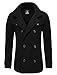 TAM WARE Mens Classic Wool Double Breasted Pea Coat TWCC06-BLACK-US M