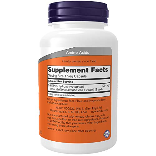 NOW Supplements, 5-HTP (5-hydroxytryptophan) 100 mg, Neurotransmitter Support*, 120 Veg Capsules - Image 2