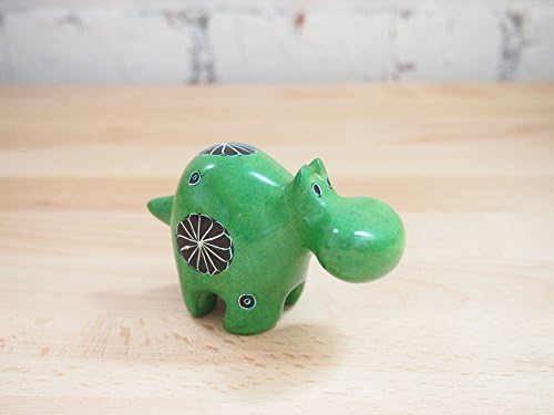 African Green Soapstone Hippo Sculpture Made in Kenya