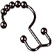 Utopia Bedding Double Glide Roller Shower Curtain Hooks, Double Sided Rings, Rust Proof Shower Curtain Hooks, Bronze