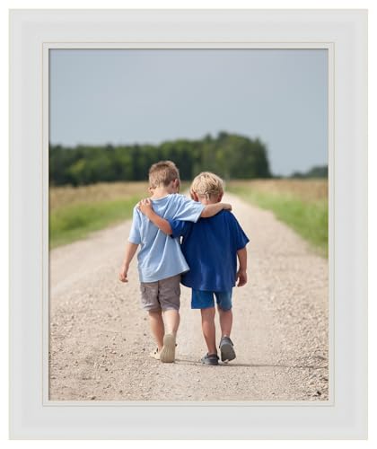 Amanti Art Picture Frame 16x20 Photo Frame, Flair Soft White Wood Framing for y…
