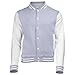 Awdis Unisex Varsity Jacket (M) (Jet Black/Heather Gray)