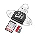 SD Card Reader,Memory Micro SD Card Reader USB Type C Adapter Viewer Compatible with iPhone iPad Android Mac - with 8pin Micro USB Type C 4 in 3