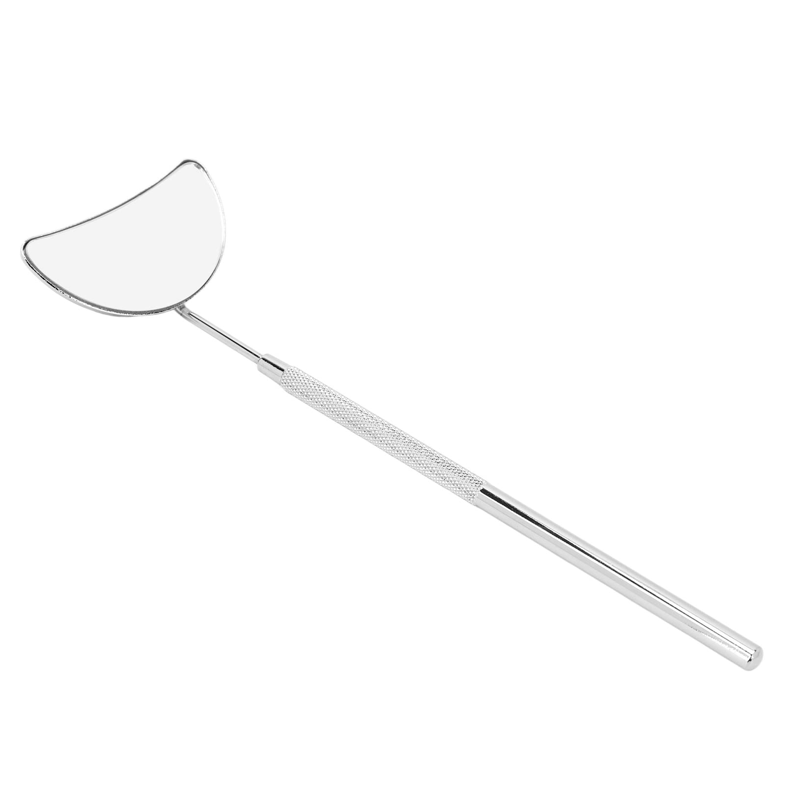 Eyelash Extension Mirror, Eyelash Extensions Applicator Detachable Handle Moon Shaped Stainless Steel Eyelash Makeup Mirror Eye Make up Tool 1 Piece(Silver)