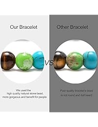 Monozo Pulsera de cuentas de chakra   7 chakras de piedra de 8 mm, roca de lava, pulsera difusora de aceite esencial, para relajación curación aromaterapia brazalete para hombres, mujeres y niños