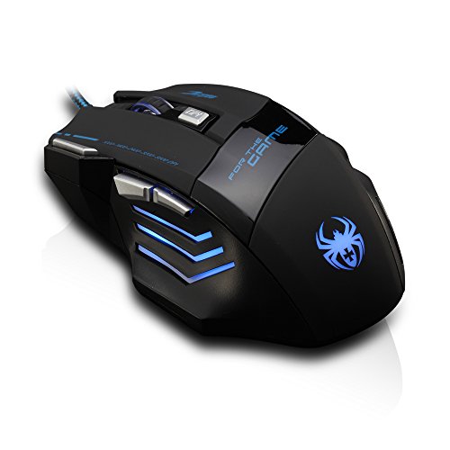 DLAND Professional LED Optical 7200 DPI 7 Button USB Wired Gaming Mouse for Pro Game Notebook, PC, Laptop, Computer, Black