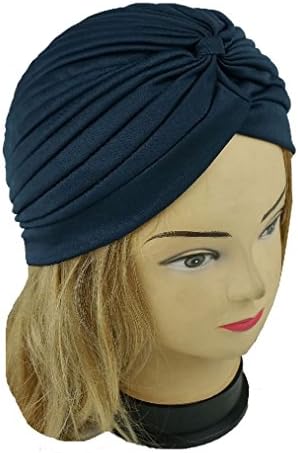 New Girls Fashion Lady Chemo Bandana Hijab Pleated Indian Cap Hat Women Stretchy Turban Head Wrap Band