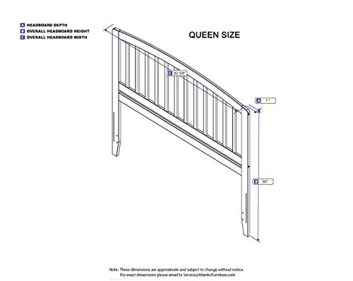 Atlantic Furniture Richmond Headboard, Queen, White,AR288842