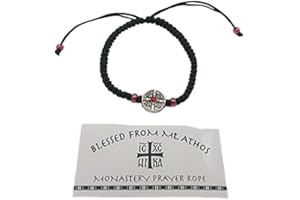 Mastic of Chios Blessed Greek Christian Orthodox Handmade Prayer Rope From Mt.Athos (Komboskoini Chotki) Thin Black ICXC