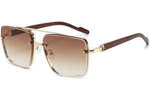 John Avis Sunglasses Square Sunglasses Lens Metal for Men and Women Outdoor Driving Shades