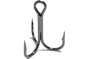 wLure Fishing Hooks Treble Hooks for Hook Upgrade Cutting Blade 4X Strong Short Shank Black Nickle