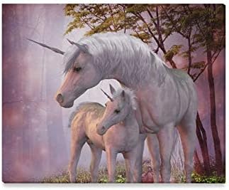 ENEVOTX Wall Art Painting Under The Tree White Unicorn Pink Prints On Canvas The Picture Landscape Pictures Oil for Home Modern Decoration Print Decor for Living Room