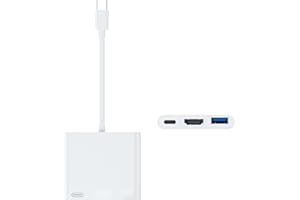 Quanlex 100W USB C to HDMI Adapter, 3 in 1 USB-C to HDMI for iPhone 17 16 15, 4K@60Hz to TV, Type C+5Gbps USB 3.0 +Digital AV