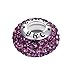 Boruo Charms 925 Sterling Silver Czech Crystal Amethyst Glass Ball Beads Spacers February Birthstone Threaded Core Charm Fit All Bracelets.