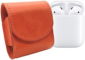 Hilike AirPods Case PU Leather Magnet closure Protective Cover for Apple Wireless Earphone AirPods (Orange)