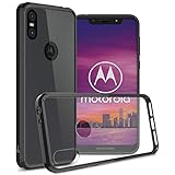 CoverON Hard Slim Fit ClearGuard Series for Motorola Moto One / P30 Play Case, Clear with Black Trim