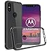 CoverON [ClearGuard Series] Motorola Moto One Case, Moto P30 Play Case, Slim Fit Phone Cover with Clear Hard Back and TPU Bumpers for Motorola One (P30 Play) - Clear with Black Rim