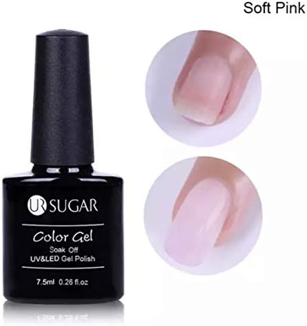 UR SUGAR 7.5ml Acrylic Poly Gel Quick Extension Gel Polish Clear Pink Nude Nail Tips UV Builder Gel Camouflage Nail Art Polygel (soft pink)