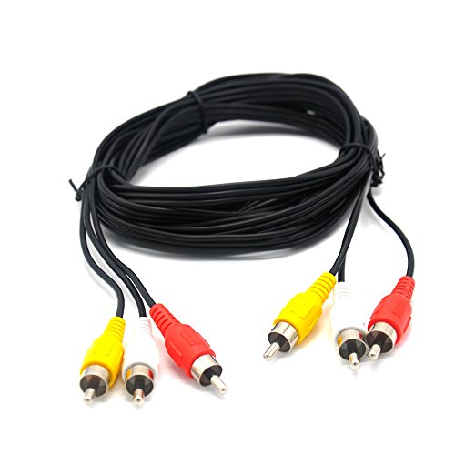 image for Padarsey RCA 5FT Audio/Video Composite Cable DVD/VCR/SAT Yellow/White/