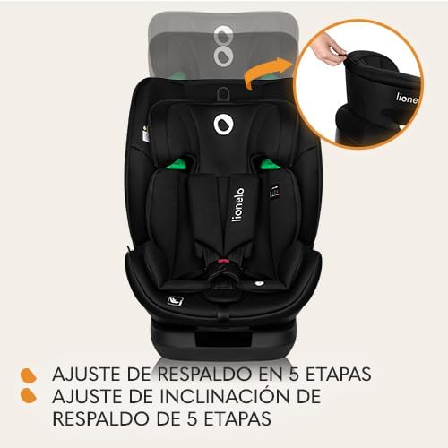 LAVENDER I-SIZE Silla Infantil de Coche de 76 a 150 cm Cumple con la Norma R129 i-Size Montaje Orientado hacia delante ISOFIX y Cinturón TT Ajuste del Reposacabezas (Black Carbon)