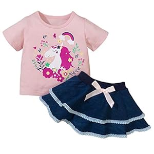 Jurk Sets Korte Mouw T-Shirt + Gegolfde Rok 2 Stuks Homekleding