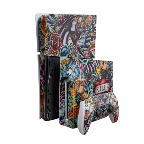 Skin Compatible with PlayStation 5 Slim Digital Edition Bundle + Disc Drive for…