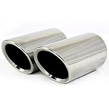 Dsycar Stainless Steel Car Exhaust Muffler Tip Pipes Covers for VW Volkswagen JETTA 2009-2018 / SAGITAR 2011-2015 / POLO 2012-2014 / GOLF 7 2013-2015 (Silver)